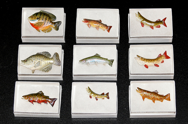 Hand Carved Fish Pins - Gift boxed - Selected Types