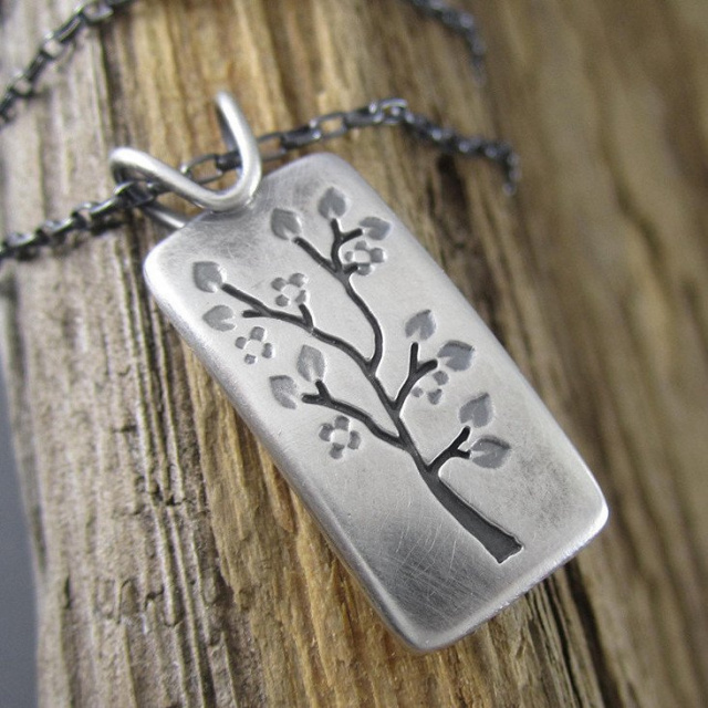 Spring Tree Portrait Pendant